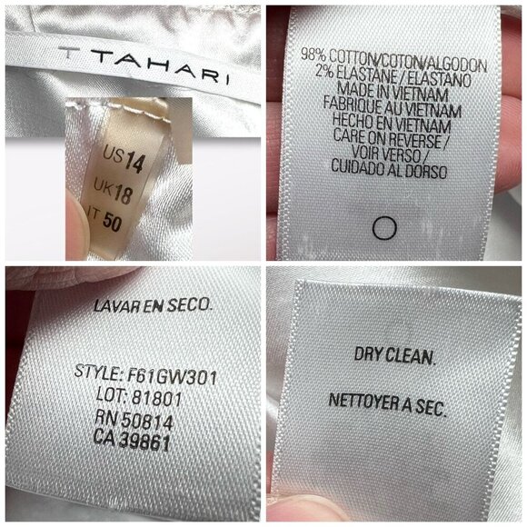 T Tahari Yellow Blue Mini Skirt Cotton Blend Size 14 - Picture 3 of 9